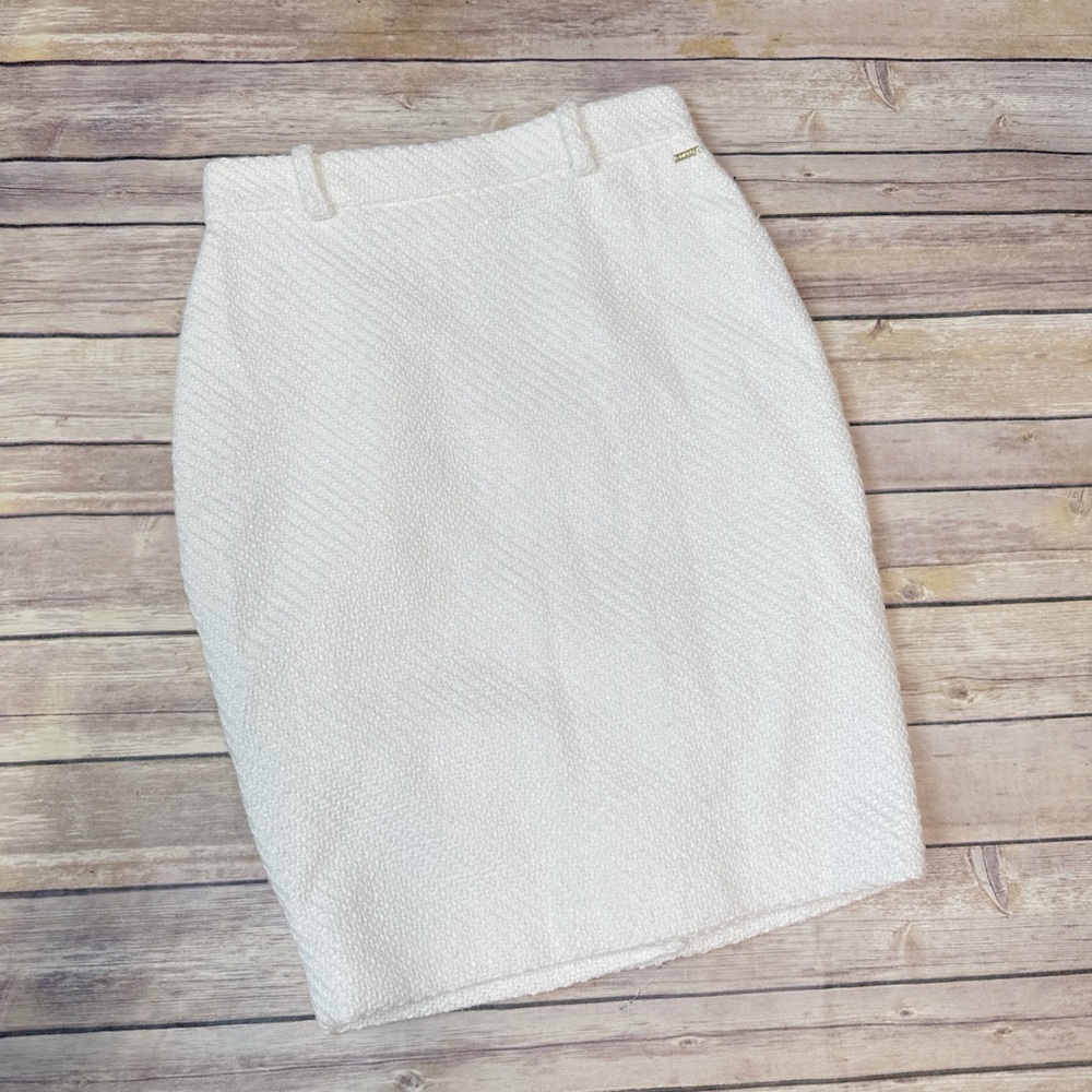 DKNY Tweed Pencil Skirt white 2P